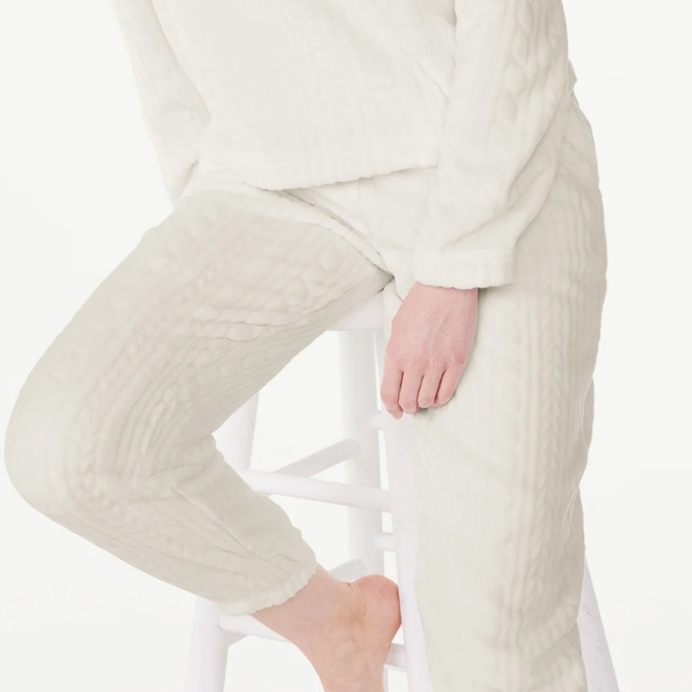 Joyspun Cream Cable-Knit Pajama Pants | 2X